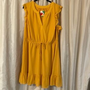Pretty mustard yellow sleeveless dress